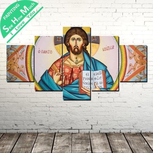5 Piece religion church Gautama Buddha art Wall Art Canvas Poster and Print Canvas Painting Decorative Picture Canvas Painting