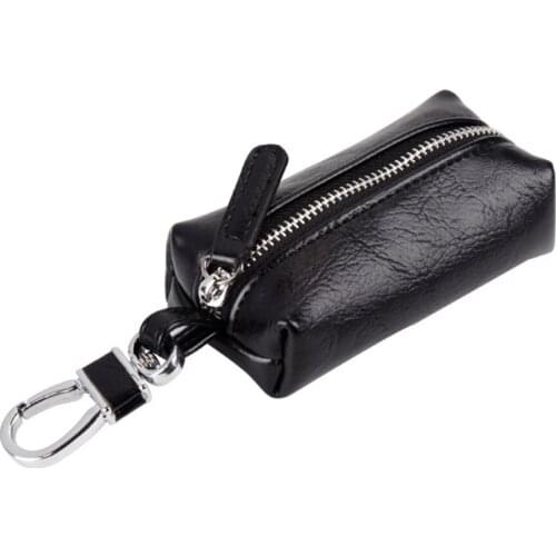 Leather Car Key Wallets Keys Organizer Key Holder Women Car Key Pouch with Keychain Covers FOB Key Case Bag