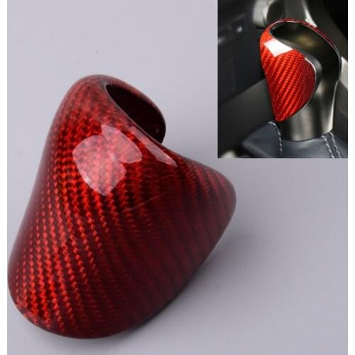 Red Carbon Fiber Car Gear Shift Knob Shifter Head Cover Trim Fit For Lexus ES300h ES350 GS200t GS350 GS450h NX NX200t NX300h