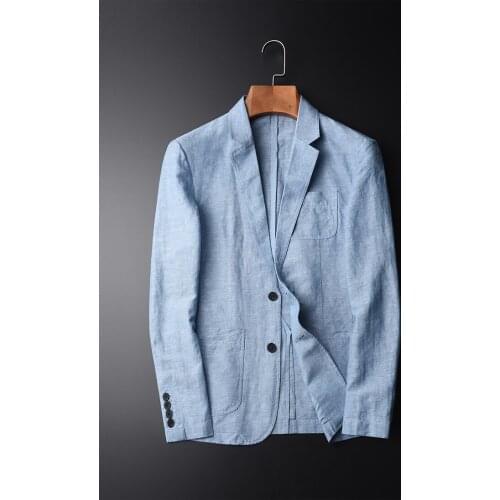 New arrival fashion Linen Suit Young Man Jacket Spring Autumn Casual Cotton Coat Single Breasted high quality plus size MLXL-4XL