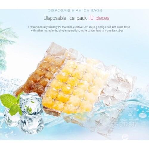 Summer Disposable Transparent Ice Mold 10Pcs Ice Cube Bags Self-Seal Domestic Convenient Bags Faster Freezing Ice-making Bag