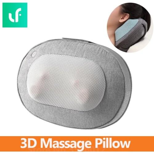 Leravan Massage Pillow Wireless PTC Hot Compress 3D Kneading Vibrator Neck Back Body Relaxation Smart Wireless Travel Pillow
