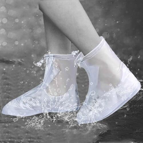 Men Womens Reusable Rain Boot Cover Zipper High-top Anti-slip Shoes Shoe Cover Rain Boot Covers With Waterproof Layer
