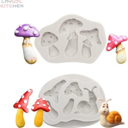 DIY Mushroom Shaped Soft Candy Silicone Mold Snail Forest Series Baking Cake Decoration Accessories Chocolate Cake Mold
