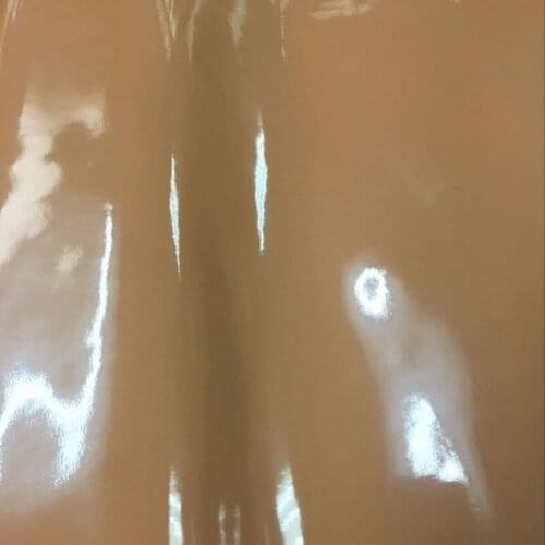 Genuine Khaki Patent Goatskin Leather Fabric Waterproof for Shoe/Luggage/handbag,Free shipping