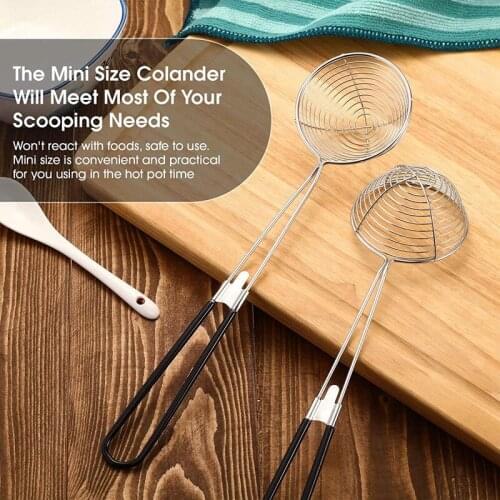 Stainless Steel Colander Sieve,Wire Skimmer Spoon with Handle for Hot Pot Eating Soup Draining and Pearl Food(10 Pieces)