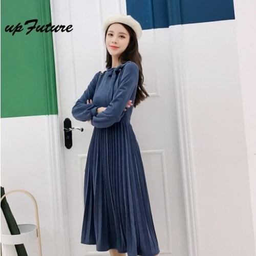 2021 Autumn New Style Net Red Korean-style Womens Western Style High-waisted Slimming Elegant Waist Hugging Mid-length Dress Wo