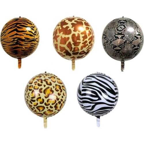 New Wild Animal Print Foil Balloon 22 Inch Wild 4D Round Helium Balloon Jungle Zoo Theme Baby Shower Birthday Decor
