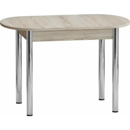 Dining Table, Universal Extendable Design Sonoma Oak, chrome-plated cylindrical leg 109x68x75 cm