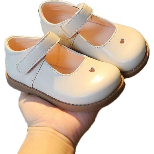 Shoes Kids Girls Hook Loop Soft Sole Pu Princess Toddler Sneakers Student Wear College Style Anti-Slippery Children Sandals 2021