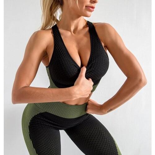 Sexy back Seamless Yoga Bra For Women Sports Top Athletic Vest Push-up Underwear Fitness Sportswear Gym T-shirts Without Hoop