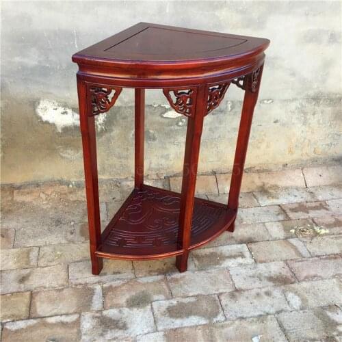 Solid wood flower stand multi-layer corner table fan-shaped triangle phone corners few corner table living room bedroom balcony