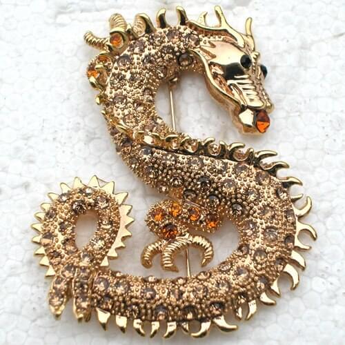 Rhinestone Dragon Pin brooches C512 G2