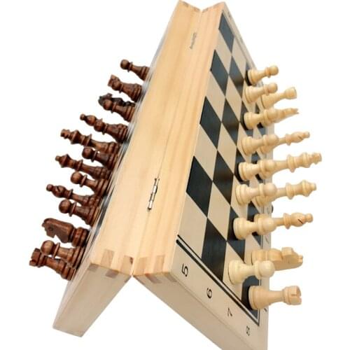 Hot Top Quality Wooden Folding Magnetic Chess Set Solid Wood Chessboard Magnetic Pieces Entertainment Board Games Children Gifts
