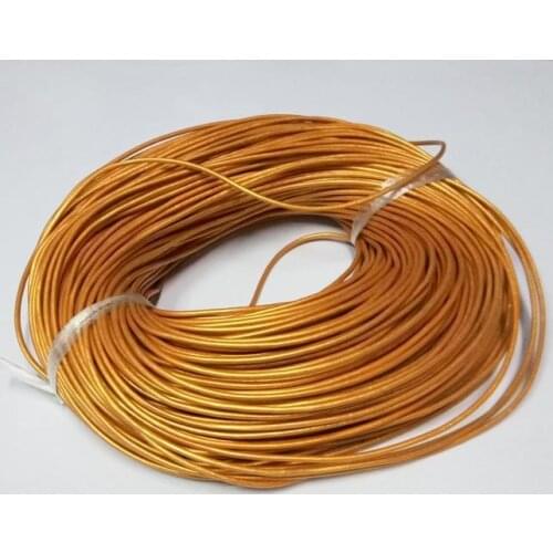 90m/Roll Pear Gold True Cowhide Beading Cord 2mm diameter Wire Handcraft Accessories for bracelet & necklace free shiping
