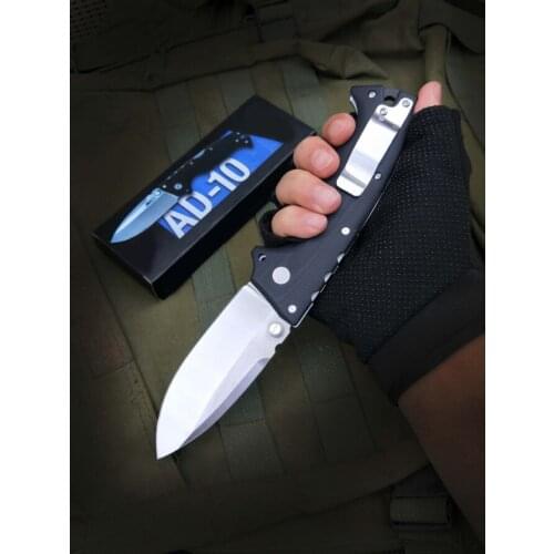 AD-10 Tactical Folding Knife Water Drop Shaped S35VN Steel Blade G-10 Handle Outdoor Camping Hunting Emergency Pocket EDC Knife