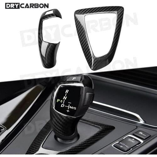 Carbon Fiber Gear Shift Knob Cover Multimedia Button Panel for BMW 1 2 3 4 Series F20 F30 F32 F33 F36 X3 X5 12-17 LHD/RHD