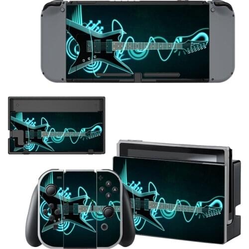 1 Styles Guitar Style Vinyl Decal Skin Sticker For Nintendo Switch NS NX Console Protector Game Accessoriy NintendoSwitch