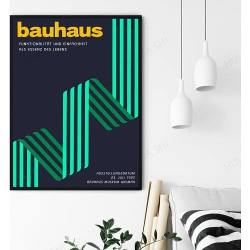 Bauhaus Exhibition poster, Green Ribbon, Bauhaus Print, Retro Poster, Retro Home Decor, Vintage Art, Abstract Poster