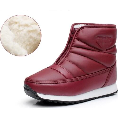 Couples in winter warm waterproof non-slip boots thickening and velvet moon boots flat old man short boots for men and women