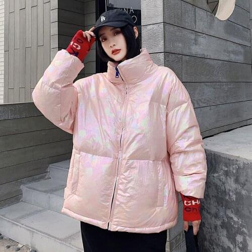 2021 Winter Jacket Women Fashion New color Glossy Female Jacket Parka Windproof Warm Padded Down Parkas Female Coat Women W843