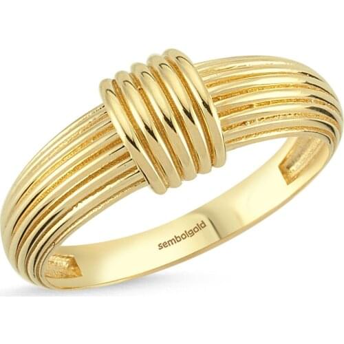 SembolGold Sevilla Gold Ring 14k Golden Siens Hat Handmade Finger Jewelry Wedding Accessories Opening Ring Simple