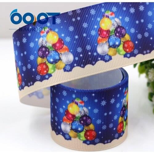1-1/2'' (38mm) Christmas Printed Grosgrain Ribbon 10 Yards for Gift Wrappping, Bouquet Wrapping, Decoration, Craft
