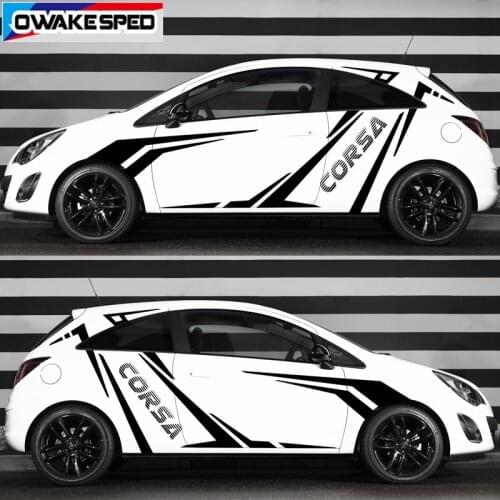 1set Racing Sport Styling Both Side Decor Stickers Car Door Accessories Vinyl Decals Auto Body Stickers For Opel Corsa OPC c e d