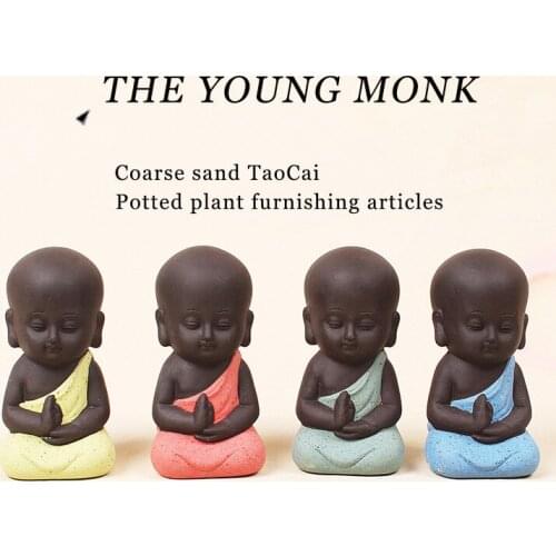 1PC Monk Figurine Buddha Statue Tathagata India Yoga Mandala Sculptures Ceramic Tea Ceremony Ornaments Gift Home Decor