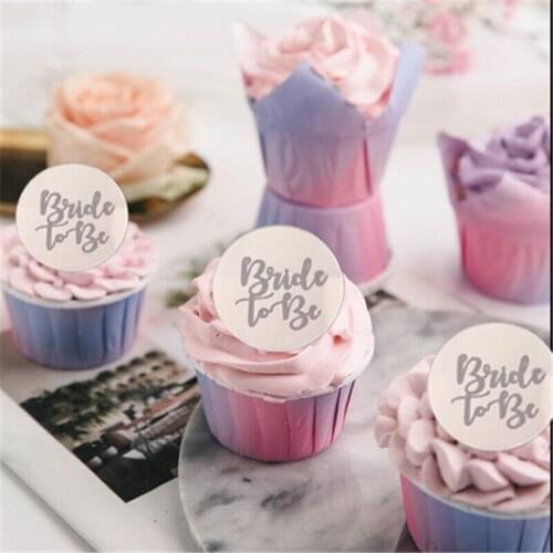 10pcs 5cm Round Acrylic Rose Gold Bridal To Be Cake Top Hat Wedding Dessert Table Cake Decoration Party Decoration Baking Tools