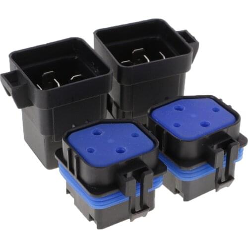 2 Set of Mounting Automotive Motorcycle Boat Relay Base Holder 5 Pin 40A 12V Waterproof Auto Replacement Part 40mm*40mm
