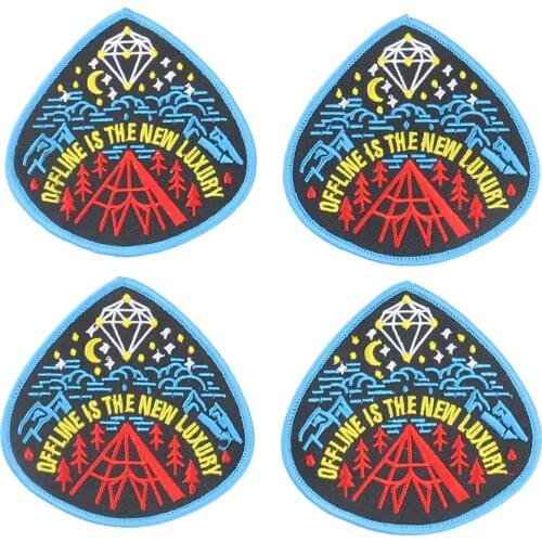 2PCS Landscape Badge Patches Embroidery Applique Clothes Sticker Iron on Transfer for Clothing Accessories Backpack Decor Patch