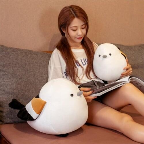 35/50cm round Japanese bird plush toy soft plush animal simulation bird doll childrens toy home decoration birthday gift