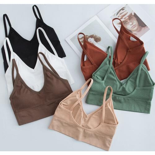 Seamless Sports Bra Large U-Thread U-Shaped Beauty Back Sling Chest-Wrapped Vest Breathable Yoga Bra Sweet Underwear for Women