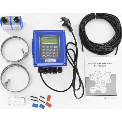 Digital Ultrasonic Water Flowmeter Wall Mounted Clamp On TM-1 Transducer DN50mm-700 TUF-2000B RS485 interface IP67 protection