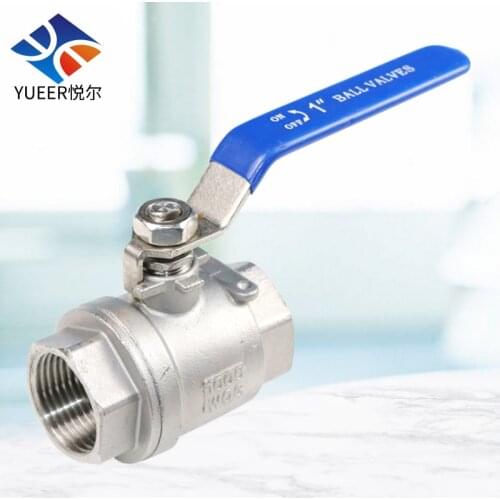 Yueer 1/2"~2" two-piece manual high pressure resistant stainless steel 304 internal thread ball valve