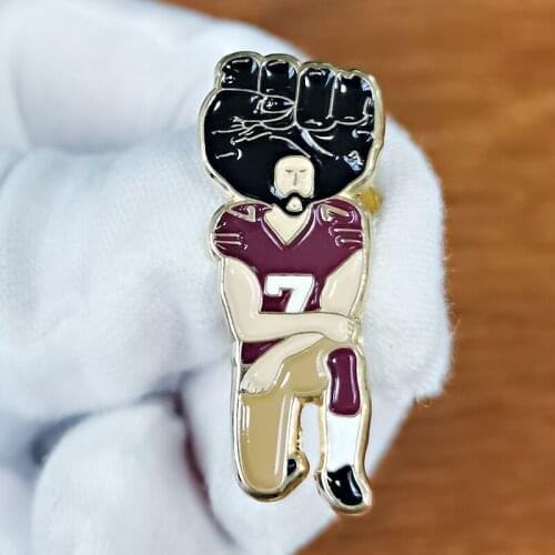 Colin Kaepernick Black Power Solidarity Fist Enamel Pin protests symbol Jewerly in sports
