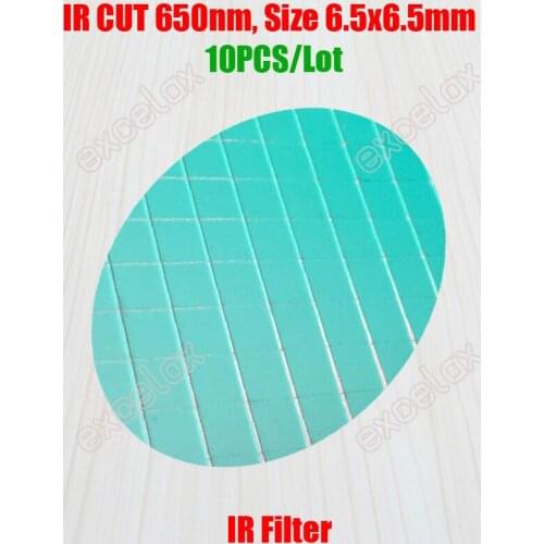 10PCS/Lot IR CUT Light Filter 650nm Square Size 6.5 x 6.5mm for Video Surveillance CCTV Security Camera Lens Infrared Block Use