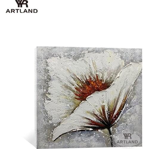 Guadro big beautiful flowers for wall home decoration Hand painted oil painting on canvas living room picture for bedroom