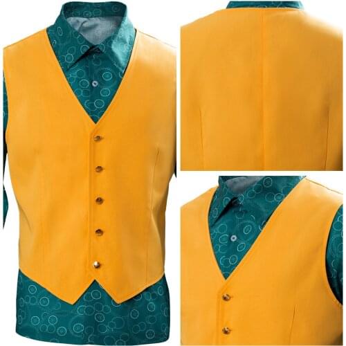Fast Shipping Joker Cosplay Costume Fancy Carnival Halloween Cosplay Joker Costume Shirt+Vest clothes