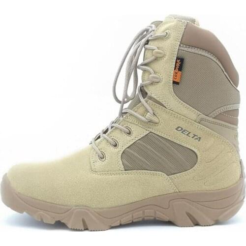 Mens Military Boots Army Work Shoes Special Force Tactical Boots Genuine Leather Male Combat Ankle Boats Waterproof Wear-resist