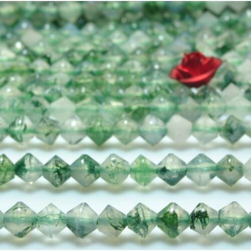 Natural Green Moss Agate Faceted Disc Rondelle Loose Beads Wholesale Gemstone Semi Precious Stone Bracelet Diy Jewelry Making