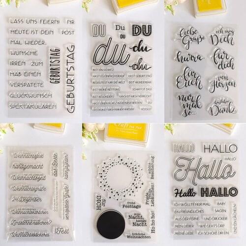 German Blessing/Christams Clear Stamps New 2021 Rubber Silicone Seal for DIY Scrapbooking Card Making Album Decoroation Crafts