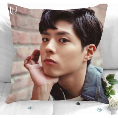 New Custom Park Bo Gum Pillowcases Printed Square Pillowcase Home Decorative Zipper Pillow Cover 35X35cm40X40cm(One Side)
