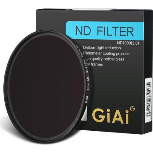 Giai Optical Neutral Density ND8 ND16 ND64 ND1000 Camera Lens ND Filter 37mm 46mm 49mm 52mm 58mm 62mm 67mm 72mm 77mm 82mm 86mm