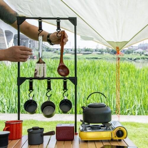 Camping Hanging Racks Multi-purpose Reusable Accessory for Outdoor Stainless Steel Garbage Rack Hanging Plastic Bag Holder