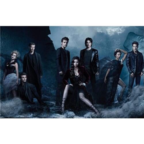Full Round 5d Diy Diamond Painting "the Vampire Diaries" Diamond Embroidery Cross Stitch Patterns Diamond Mosaic Home Decor Gift