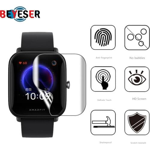 Full Cover TPU Clear Protective Film for Xiaomi Huami Amazfit POP soft Screen Protector For Amazfit Bip U /POP Pro Smart Watch