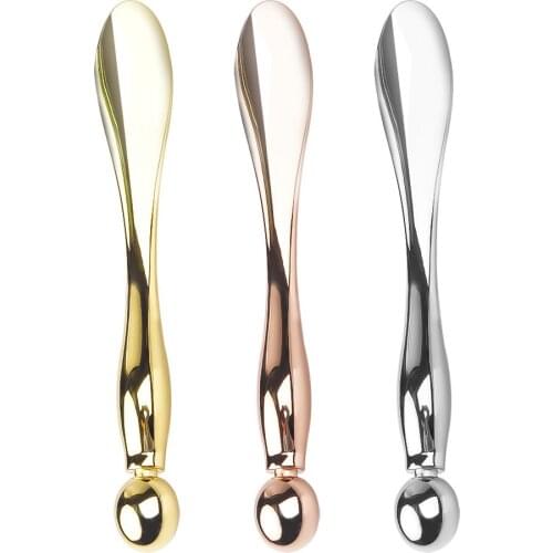 Dropship 7.7/10Cm Double Head Eye Cream Spoon Alloy Metal Eye Mask Spatula Anti Wrinkle Sticks Eye Massager Relax Tool