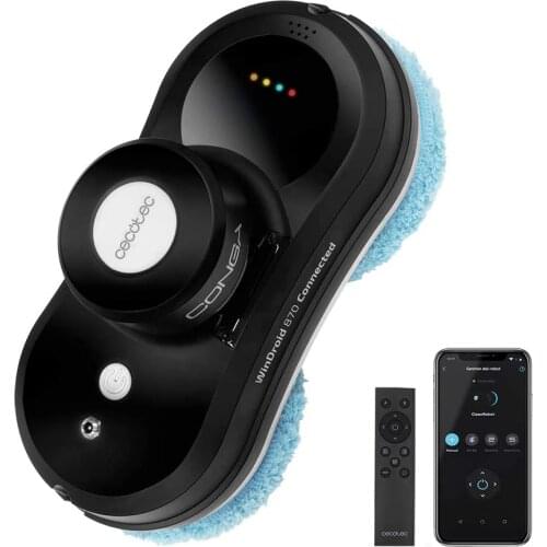 Cecotec Robot limpiacristales Conga WinDroid 870 Connected. Navegación Inteligente, App Control, Triple Sistema de Seguridad, 4